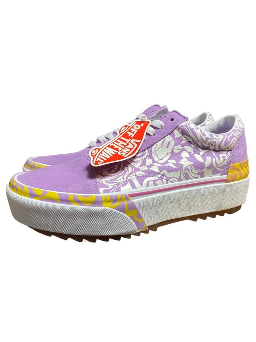 Vans Old Skool Stacked Wavy Daze Sheer Lilac Womens 8.5 Sneakers Hippie Festival